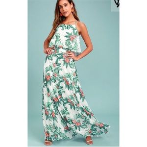 Lulus Two Piece Maxi Tropical Print Set